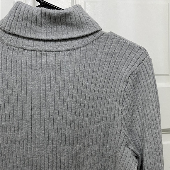 Croft & Barrow Gray Ribbed Cotton Blend Turtle Neck Sweater - Size XL - Picture 12 of 13